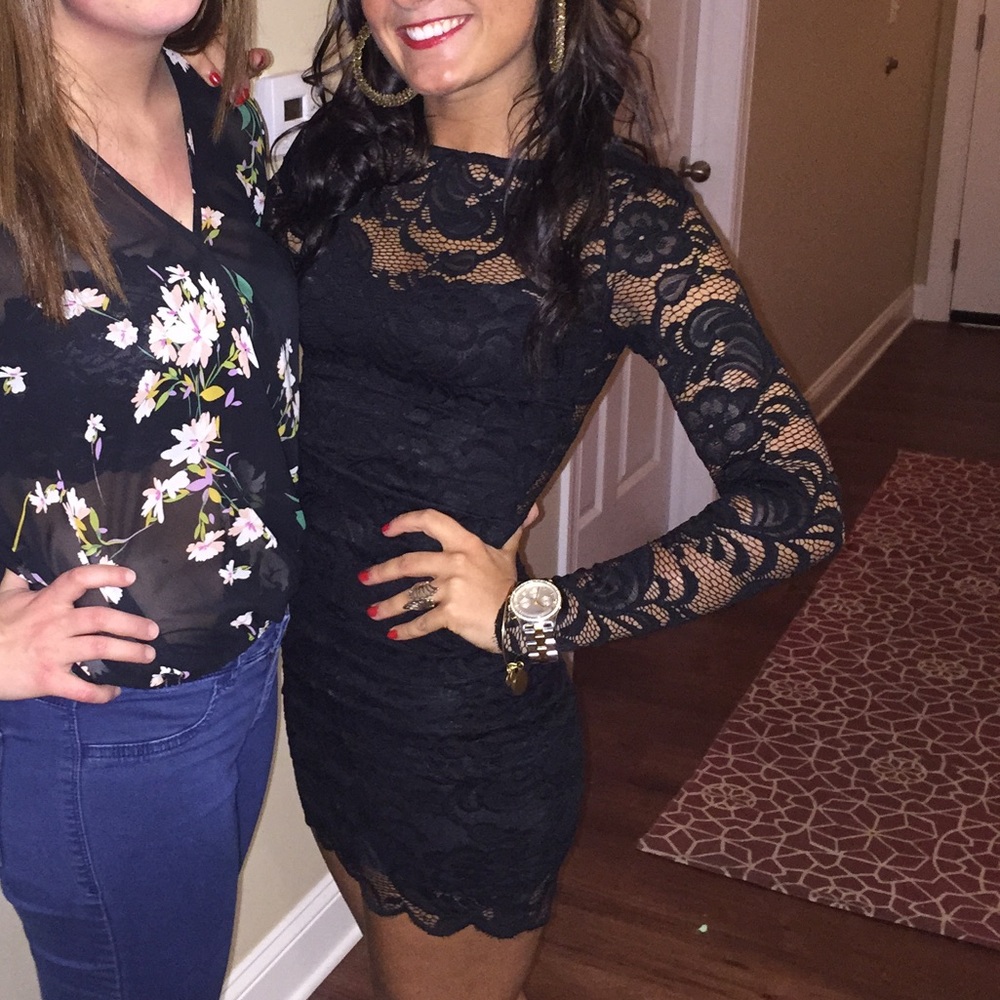 H&M Black Lace Womens Dress Size XS